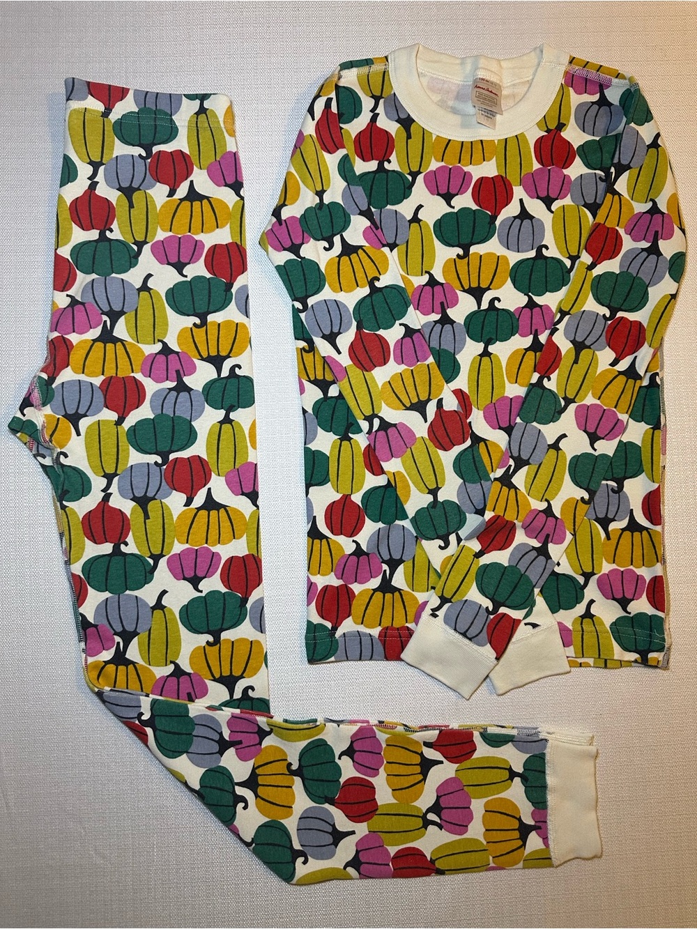 Hanna Andersson Colorful Pumpkin Long John Pajamas Size 12 Kids